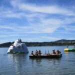 Strandbad Henndorf Eisberg und Trampolin